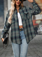 Oversized Plaid Button-up Shirt (27)