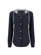 Hooded Corduroy Button-down Jacket (5)