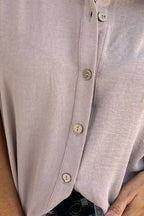 Full Size Casual Button Down Short Sleeve Loose Shirt Plus (20)