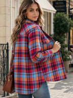 Casual Plaid Button-down Shirt (4)