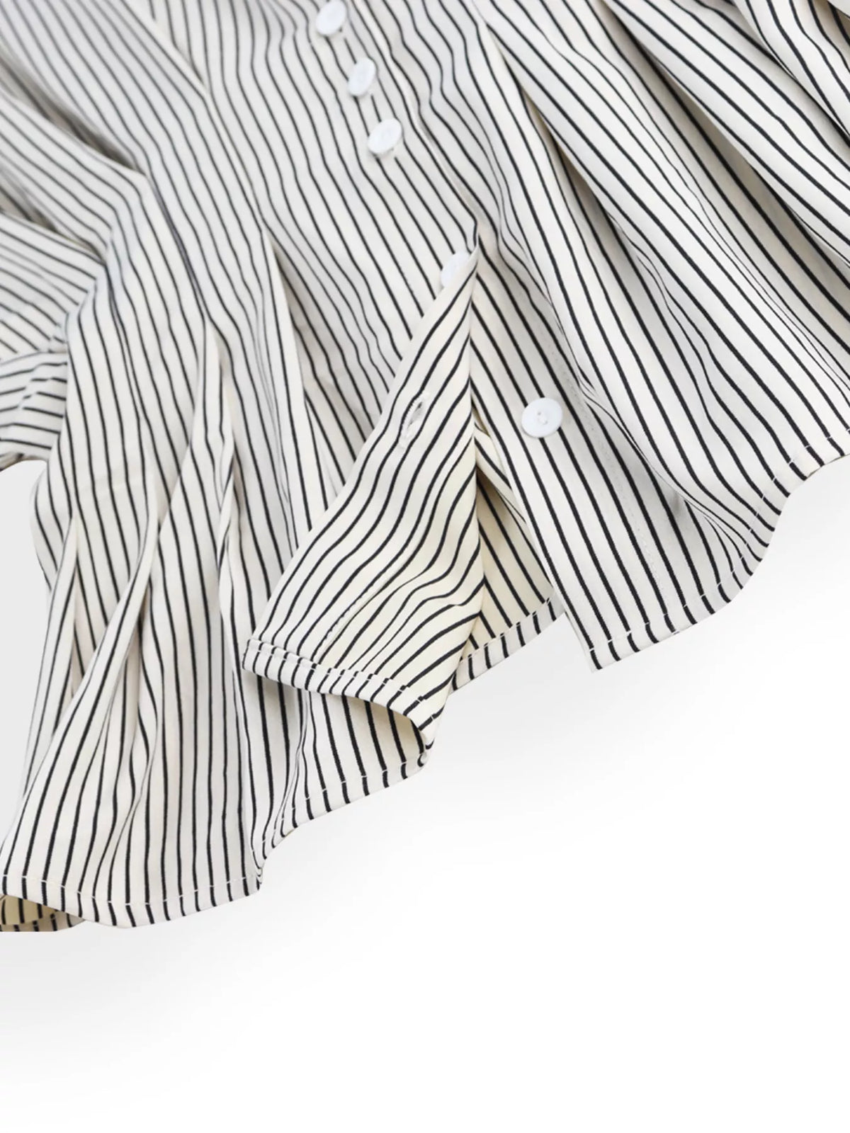 Striped Cinched Waist Shirt (4)