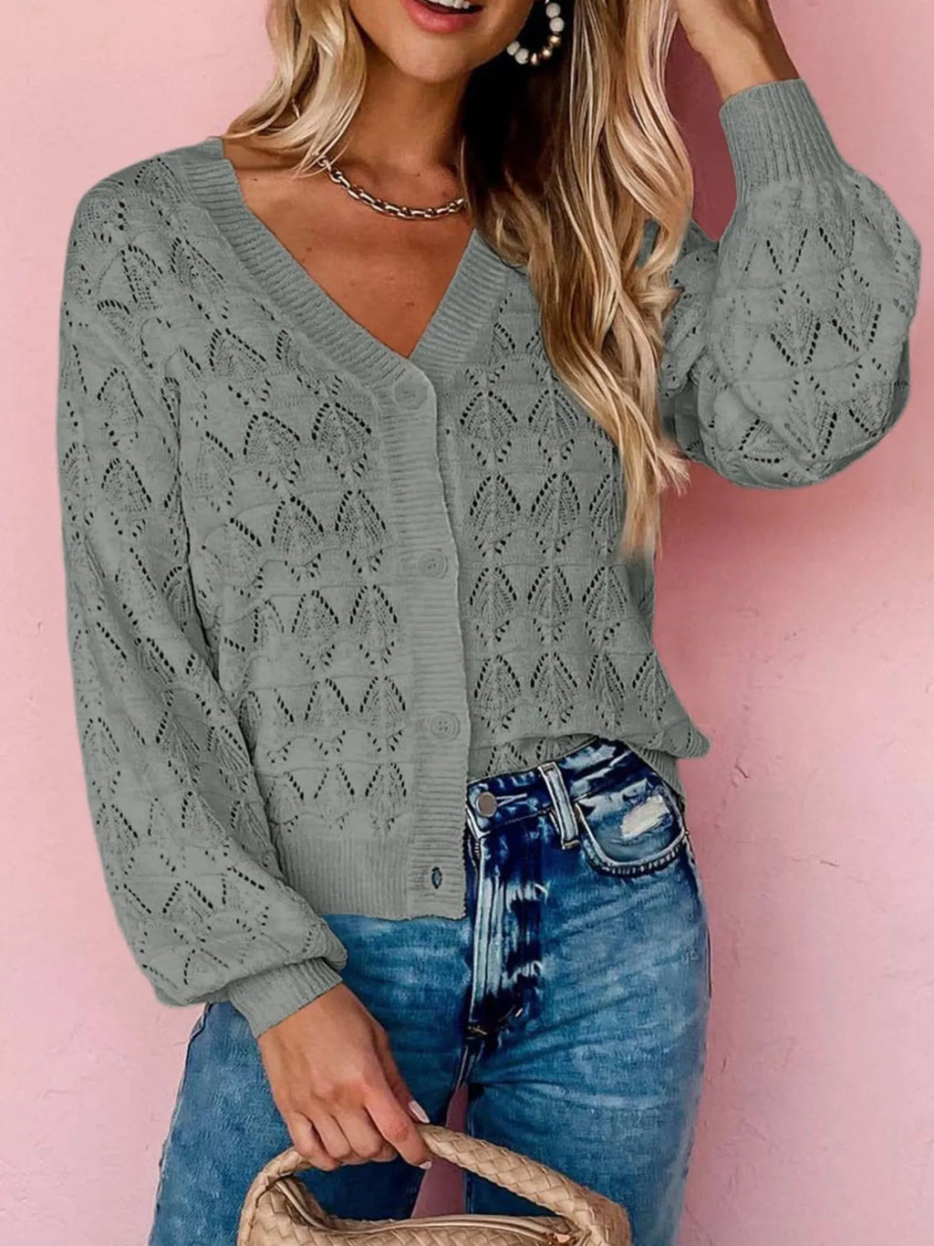 Openwork Button Up Cardigan (24)