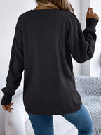 Openwork Open Front Long Sleeve Cardigan (2)