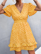 V-neck Flutter Sleeve Mini Dress (8)