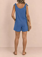 Full Size Tie-shoulder Romper Pockets Plus (31)