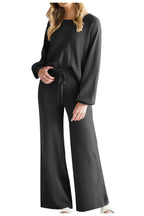 Round Neck Long Sleeve Top Pants Set (18)