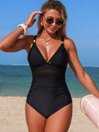 Mesh Panel One-piece Swimsuit (4)