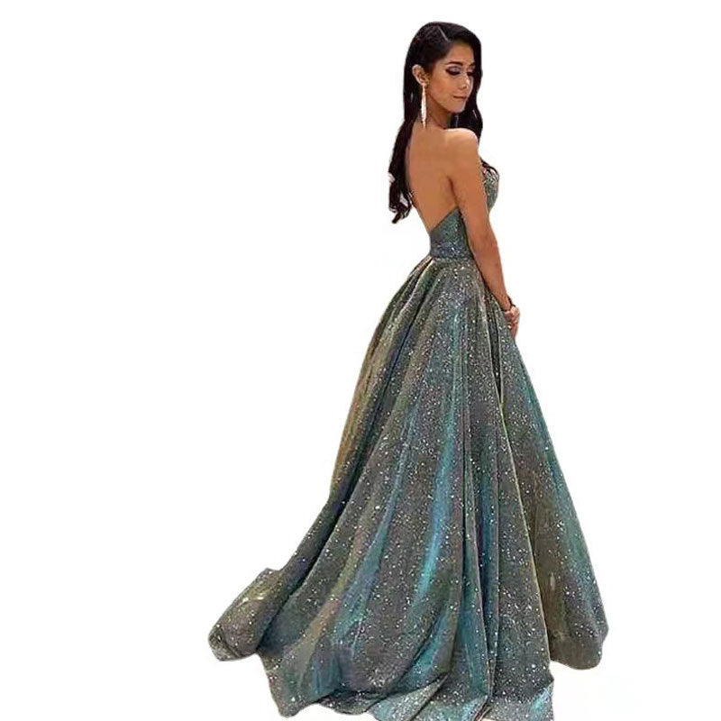 V-neck Tube Top Evening Dress photo 2