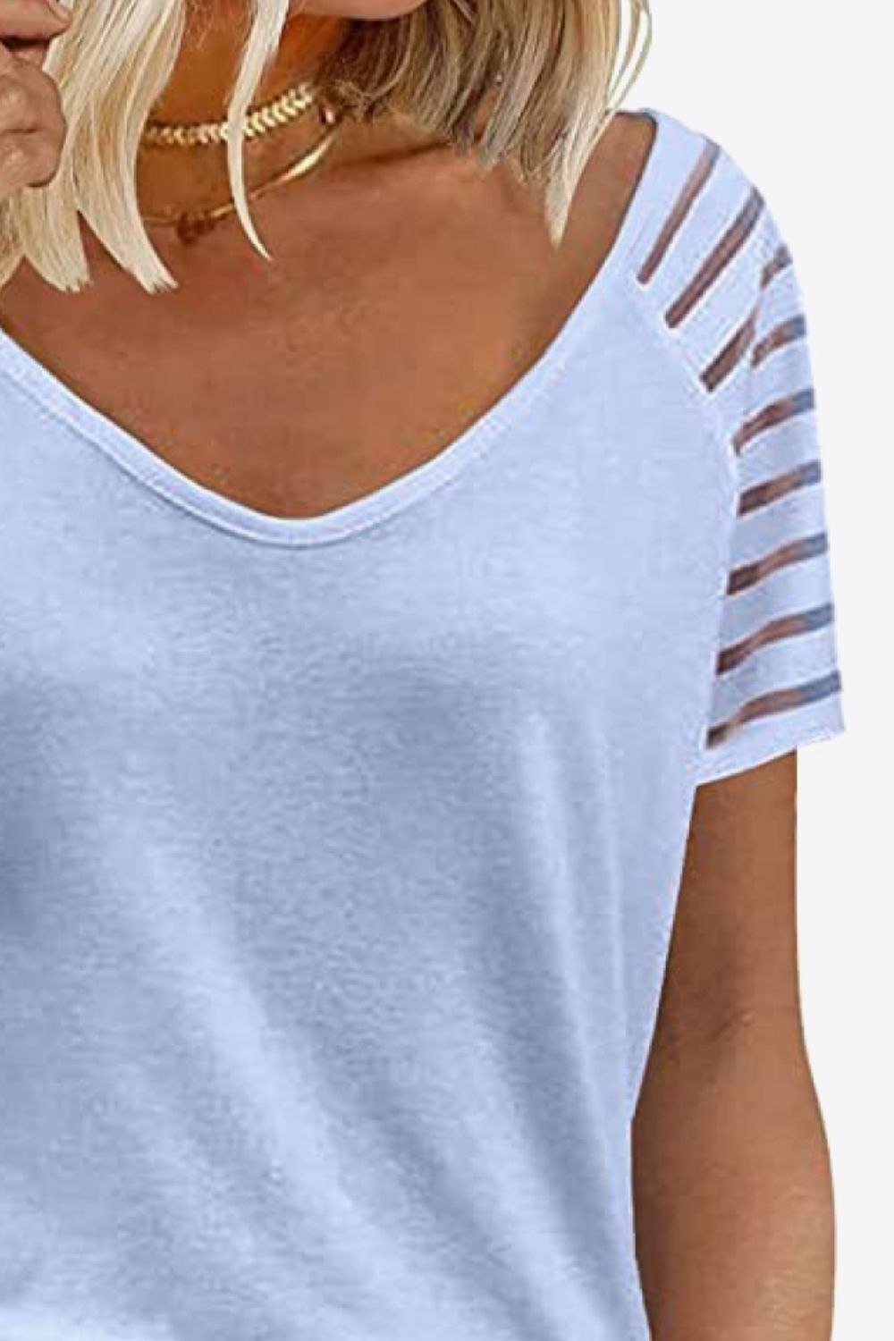 V-neck Raglan Sleeve Tee (12)