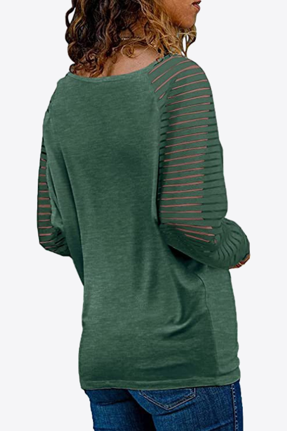 V-neck Long Raglan Sleeve Top (21)