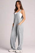 V-neck Wide Strap Overalls