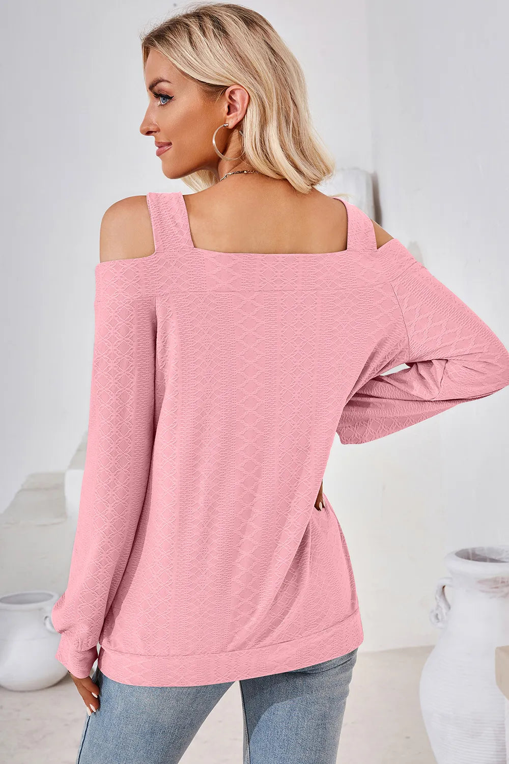 Cutout Square Neck Cold Shoulder T-shirt (8)