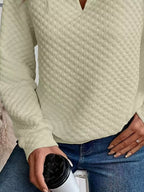 Textured Notched Raglan Sleeve Sweatshirt (13)