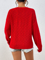 Letter Round Neck Long Sleeve Sweater (2)