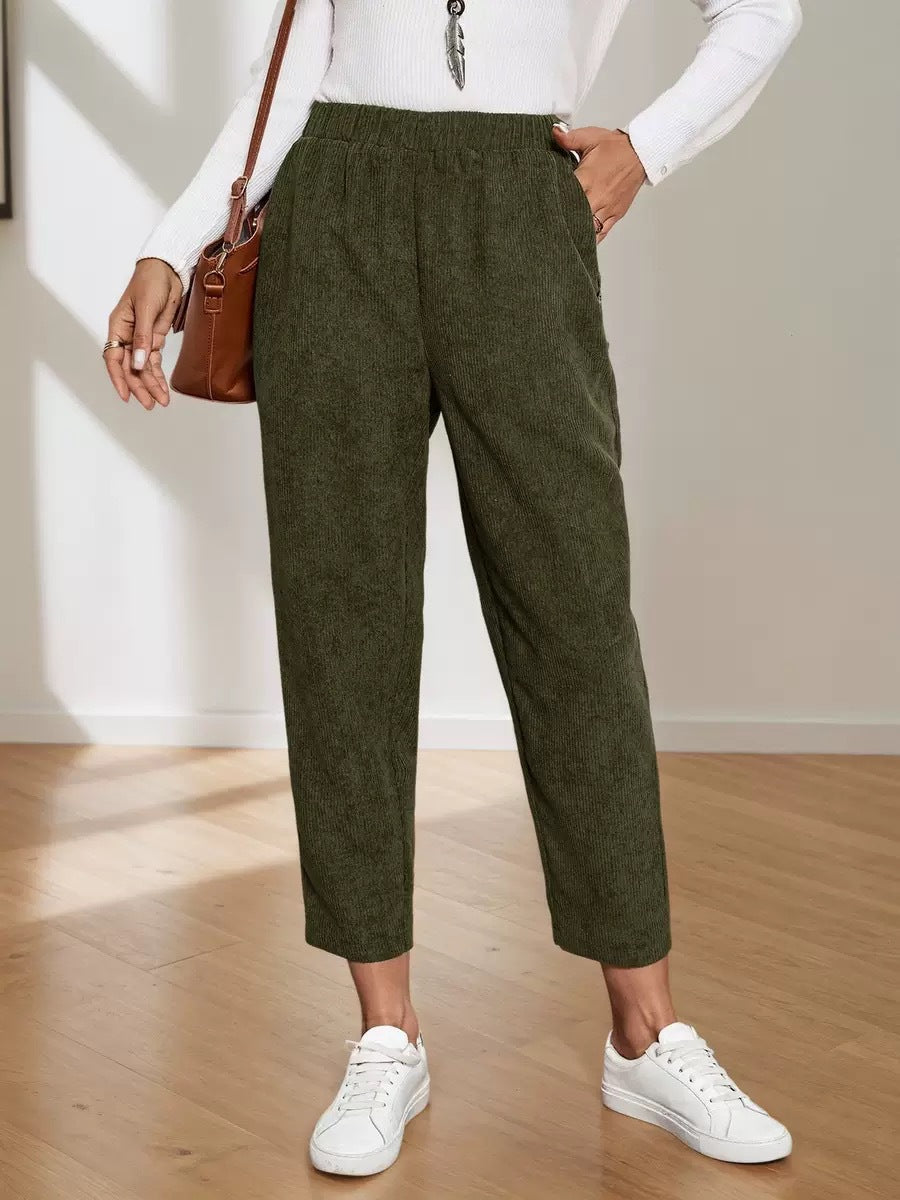 Corduroy Pocket High-waist Solid Color Straight Casual Pants variant CJTZ258861601AZ|CJTZ258861602BY|CJTZ258861603CX|CJTZ258861604DW