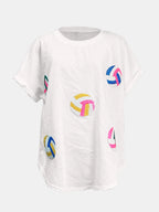 Sequin Round Neck Short Sleeve T-shirt (2)
