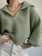 Johnny Collar Long Sleeve Sweater (16)