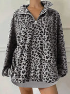 Leopard Print Quarter-zip Sweatshirt (3)