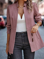 Slim Fit Open Front Blazer (14)