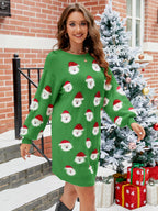 Round Neck Dropped Shoulder Sweater Dress (8)