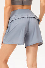 Pocketed Elastic Waist Active Shorts (13)