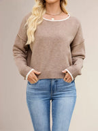 Round Neck Dropped Shoulder Sweater (8)