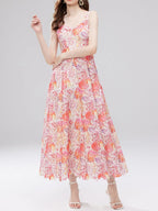 Floral Lace Sleeveless V-neck Midi Dress (23)