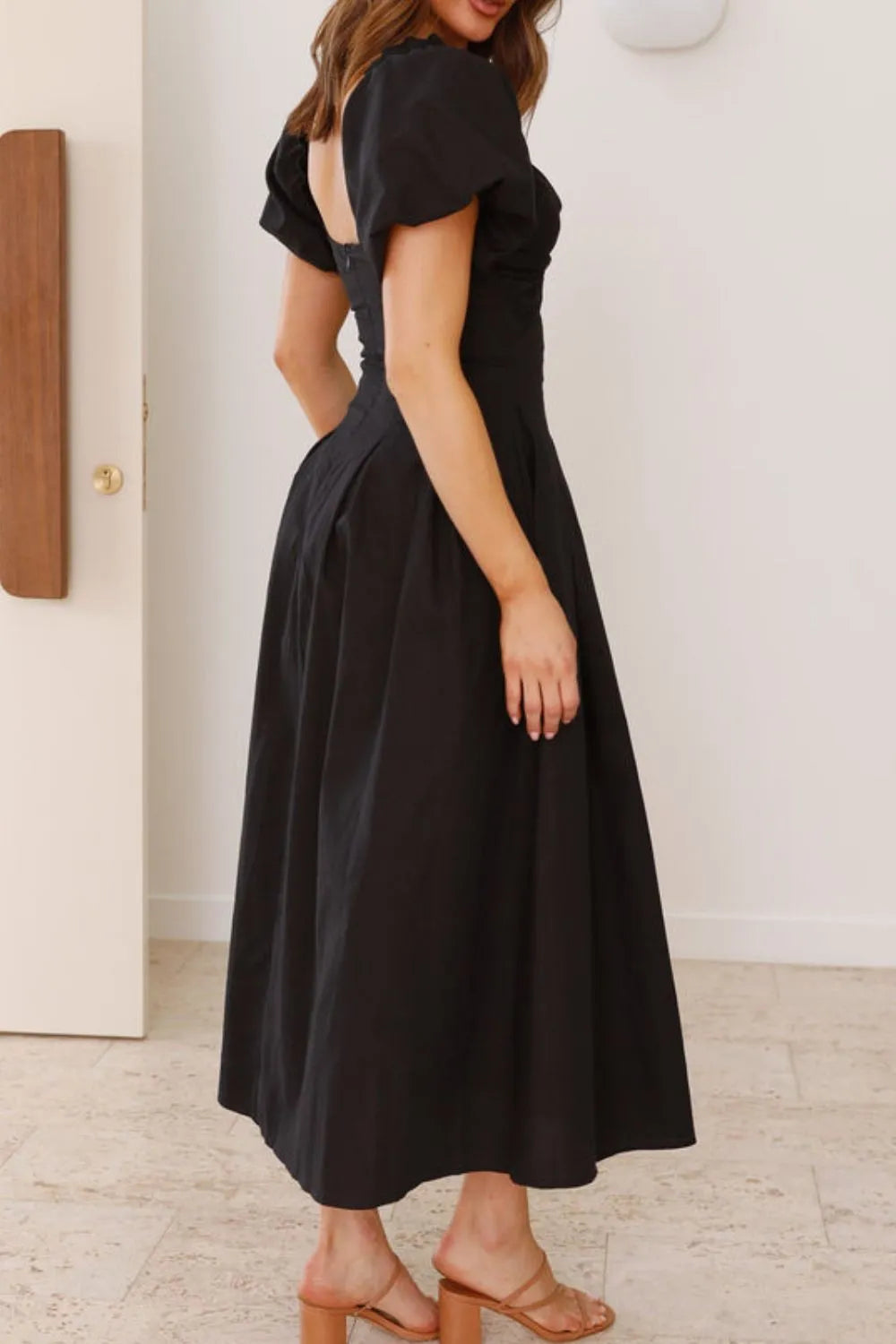Sweetheart Neck Puff Sleeve Dress (16)