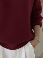 Full Size V-neck Long Sleeve Sweater Plus (12)