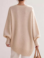 Full Size V-neck Oversized Batwing Sleeve Sweater Plus (13)
