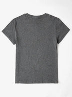 Letter Graphic Round Neck Short Sleeve T-shirt (17)