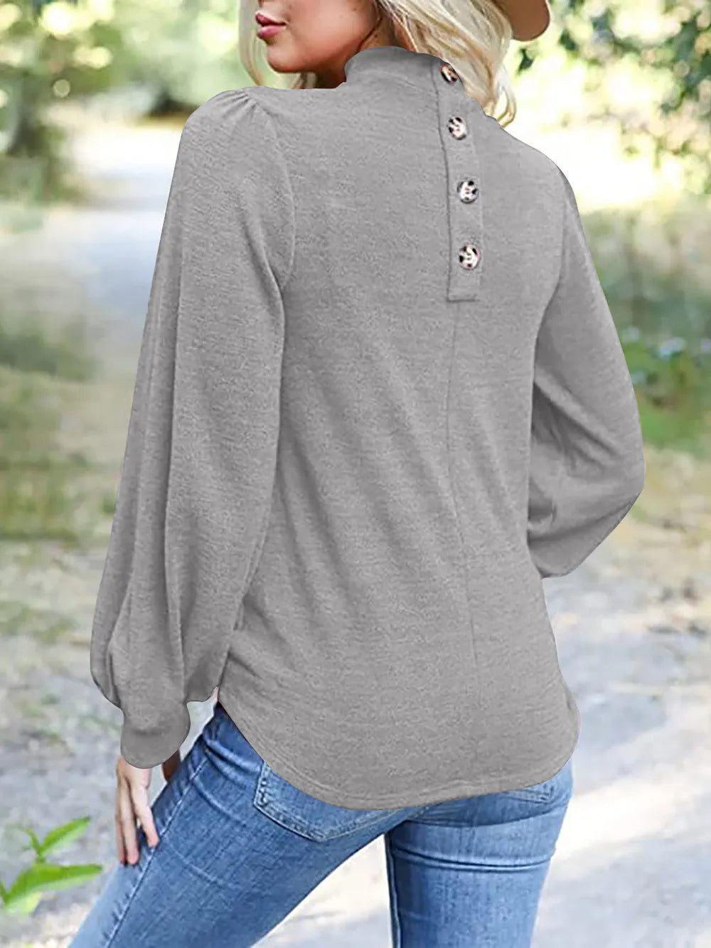 Full Size Mock Neck Long Sleeve T-shirt (6)