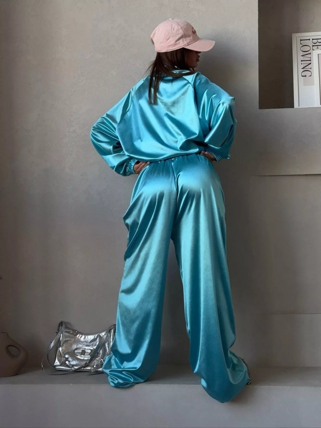 Zip Up Raglan Sleeve Jacket Pants Set (19)