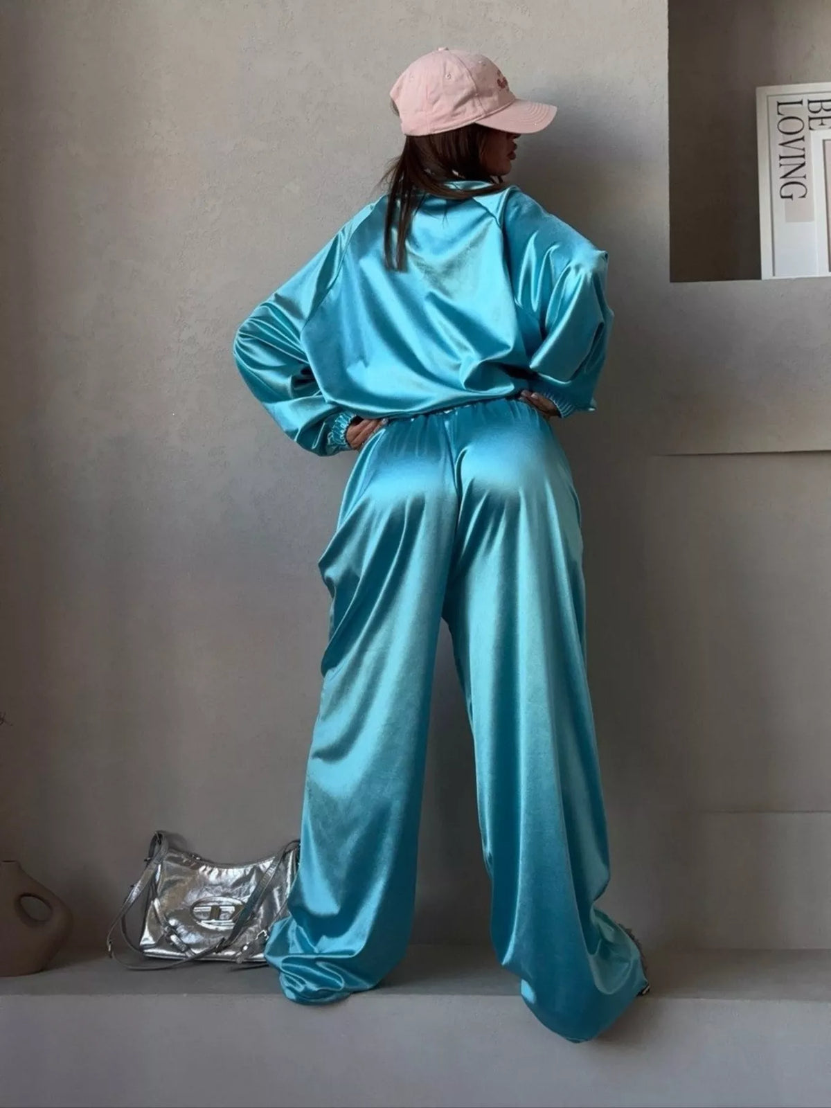 Zip Up Raglan Sleeve Jacket Pants Set (19)