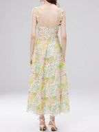 Floral Lace Sleeveless V-neck Midi Dress (17)