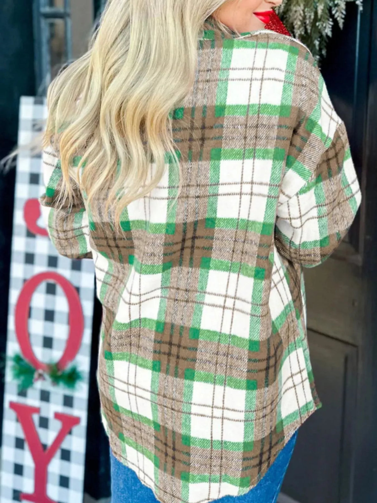 Plaid Button-down Long Sleeve Shacket (8)