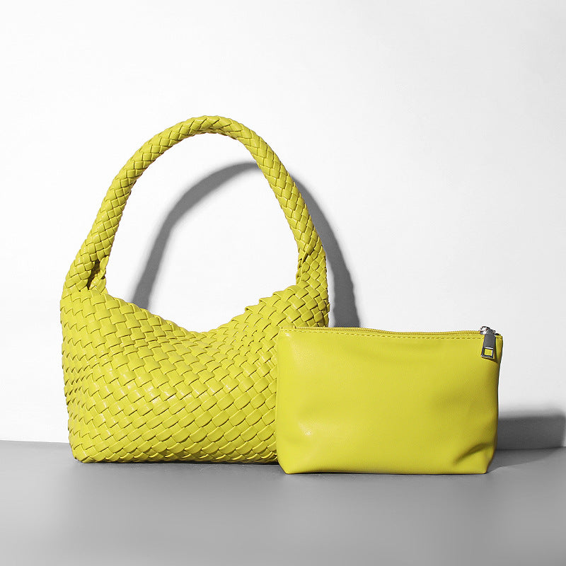 Handmade Shoulder Soft Leather Hand Carrying Woven Bag variant CJNS211339709IR