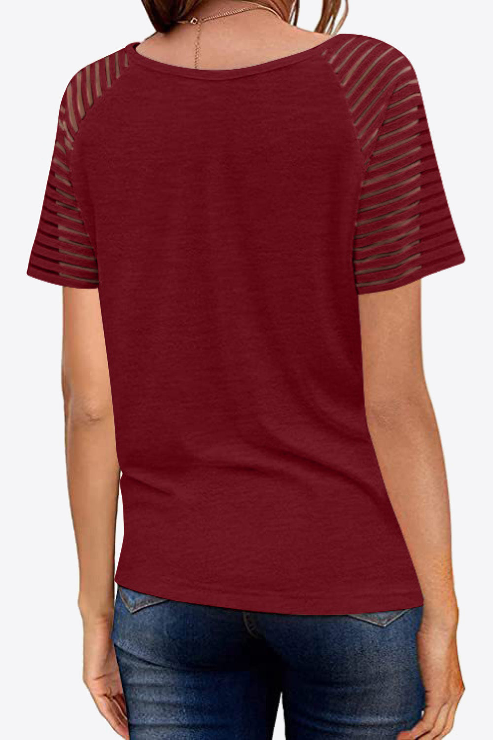V-neck Raglan Sleeve Tee (20)
