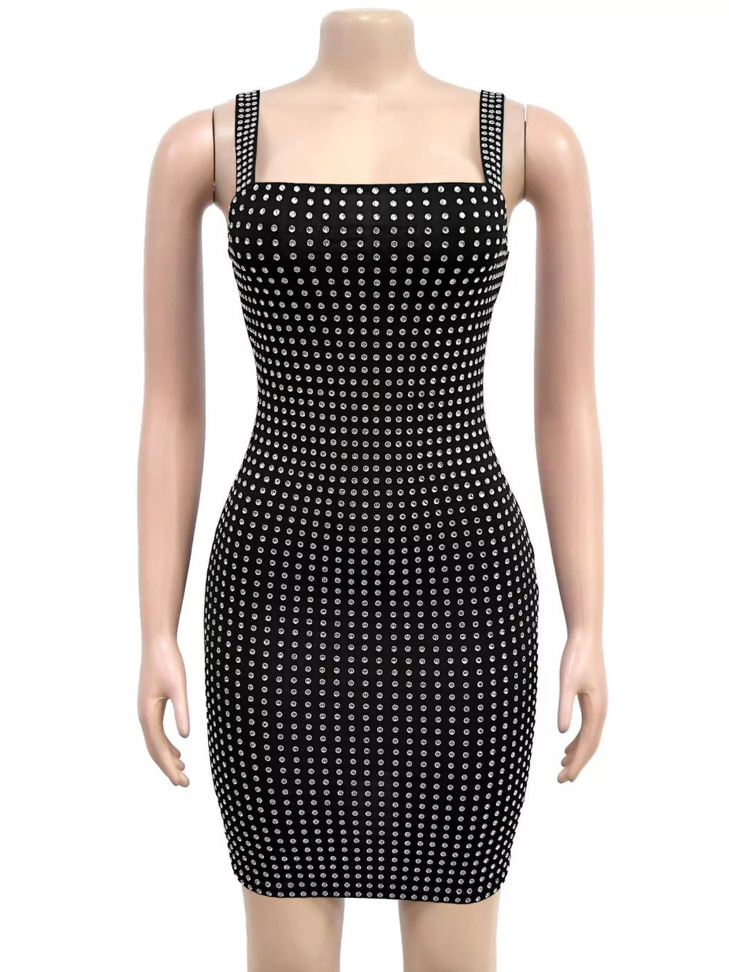 Rhinestone Embellished Bodycon Mini Dress (3)