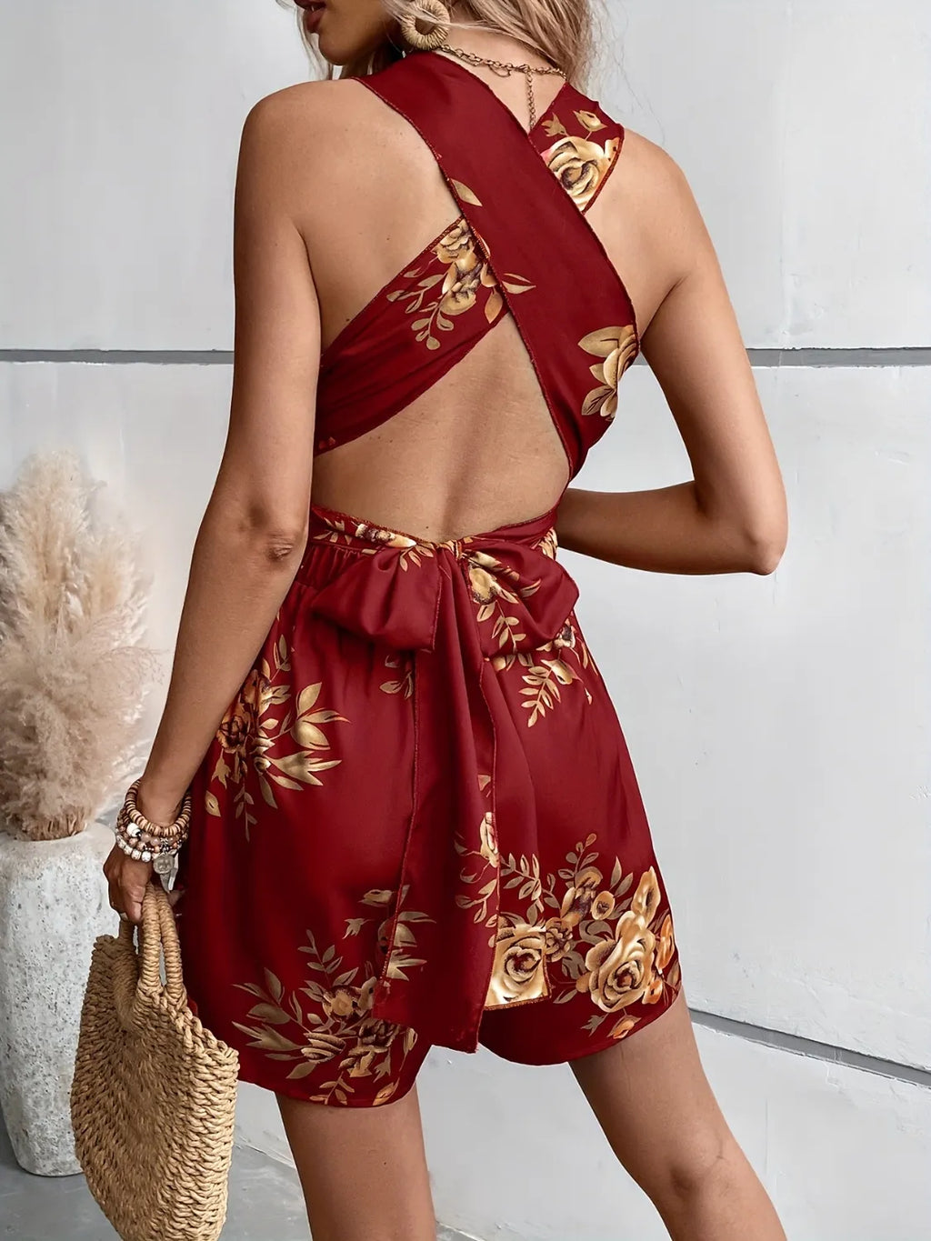 Crisscross Back Printed Romper (5)