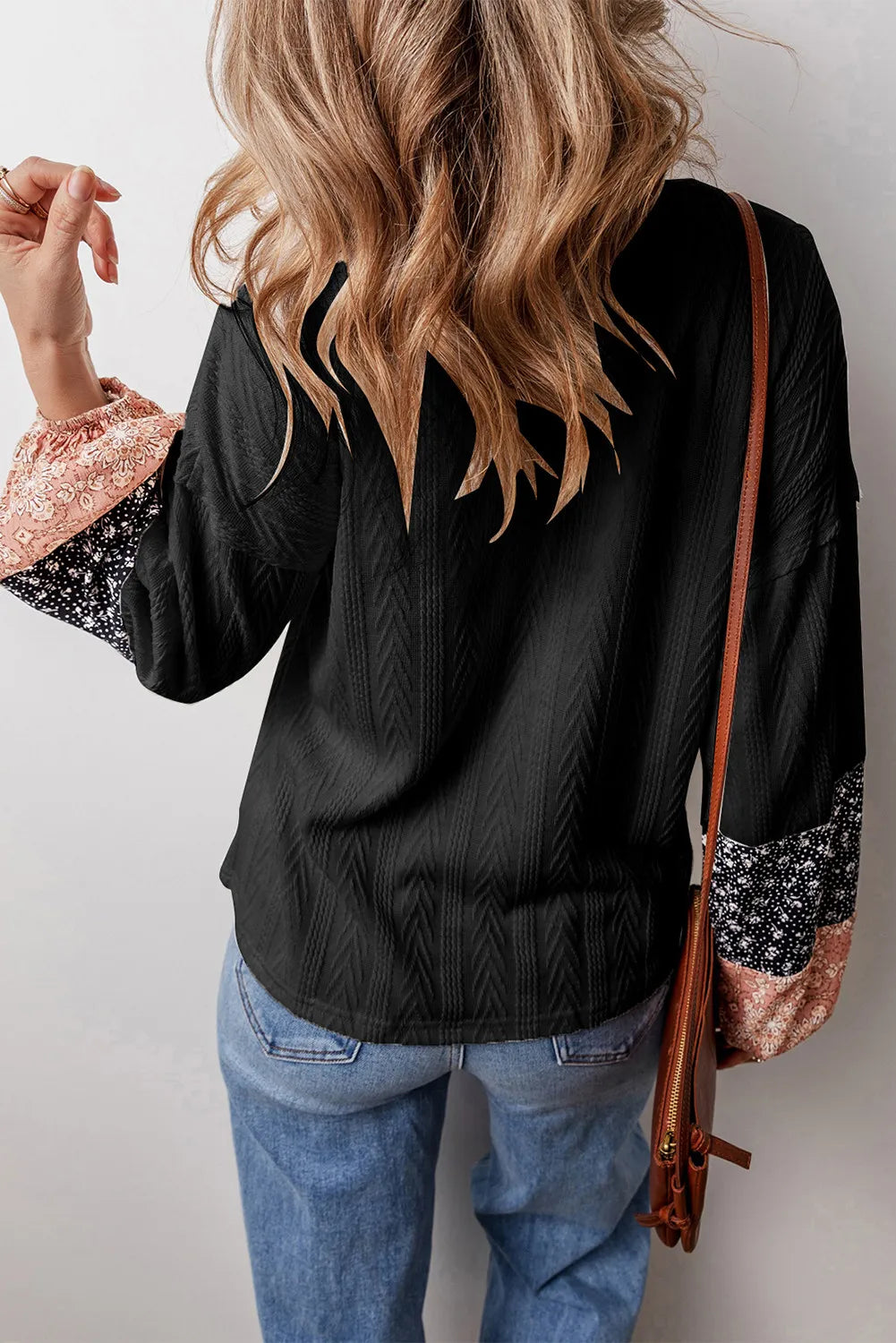 Block Tie Neck Long Sleeve Top (10)