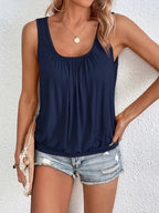 Full Size Ruched Scoop Neck Tank (4)