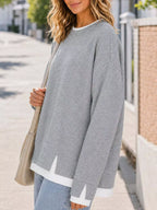 Crewneck Sweatshirt Contrast Ribbed Trim (7)