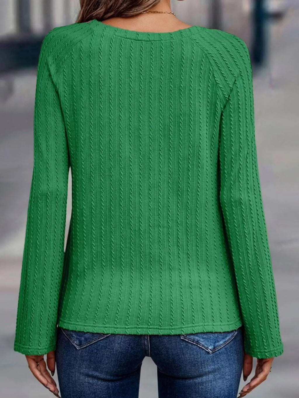Textured Knit Long Sleeve T-shirt (25)