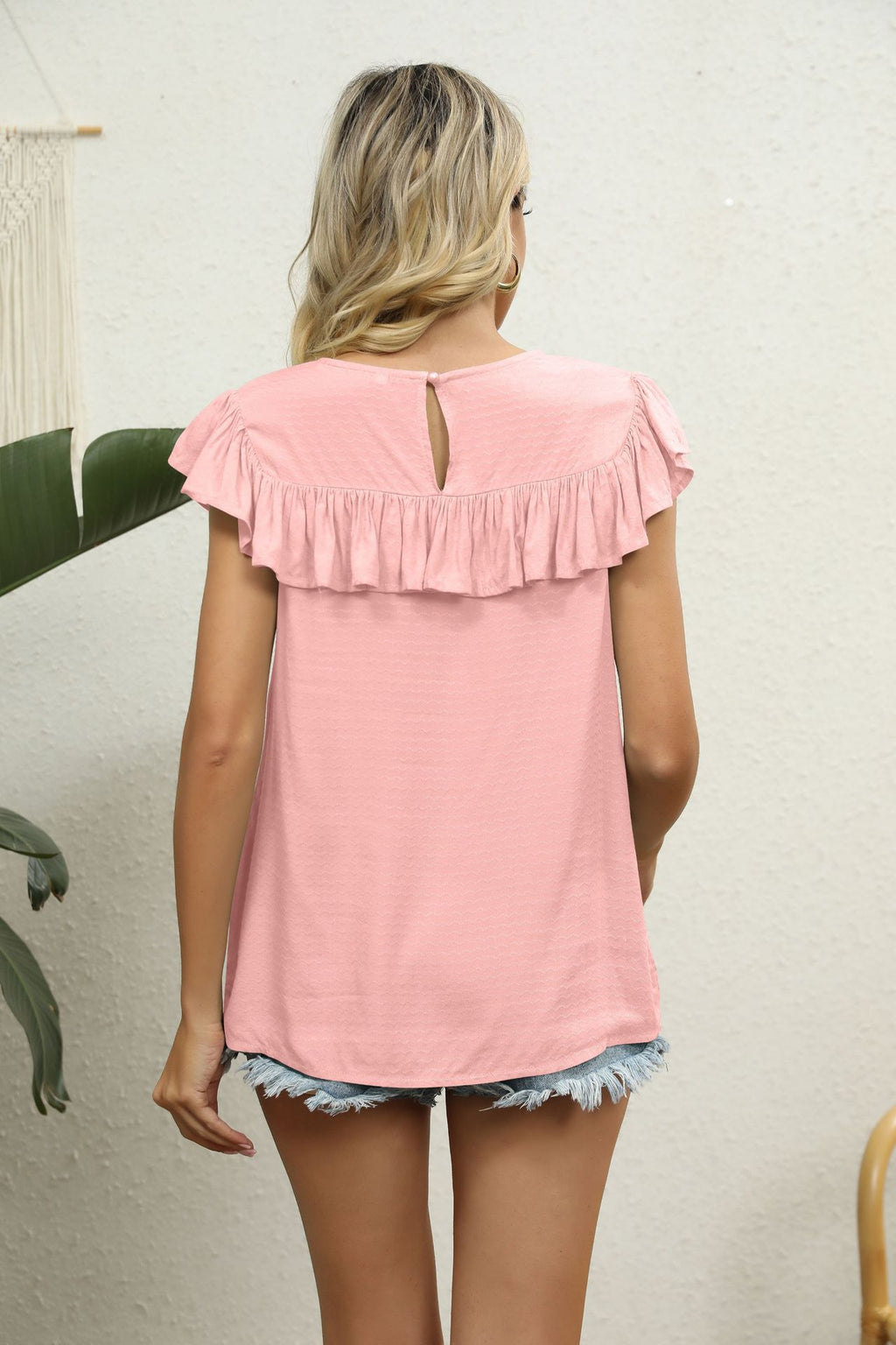 Spliced Lace Ruffled Blouse (15)