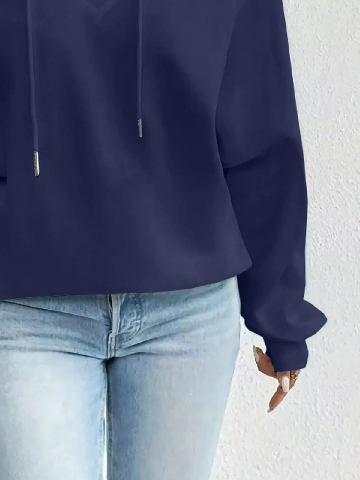 Full Size Off-shoulder Drawstring Long Sleeve Top Plus (6)