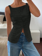 Textured Button-front Tank (15)