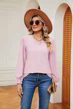 V-neck Flounce Sleeve Blouse (8)