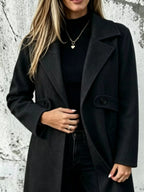 Full Size Lapel Collar Longline Overcoat Plus (10)