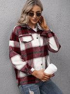 Plaid Long Sleeve Shirt Jacket (9)